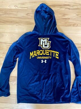 Marquette University Under Armour Navy Lightweight Pullover Hoodie Medium